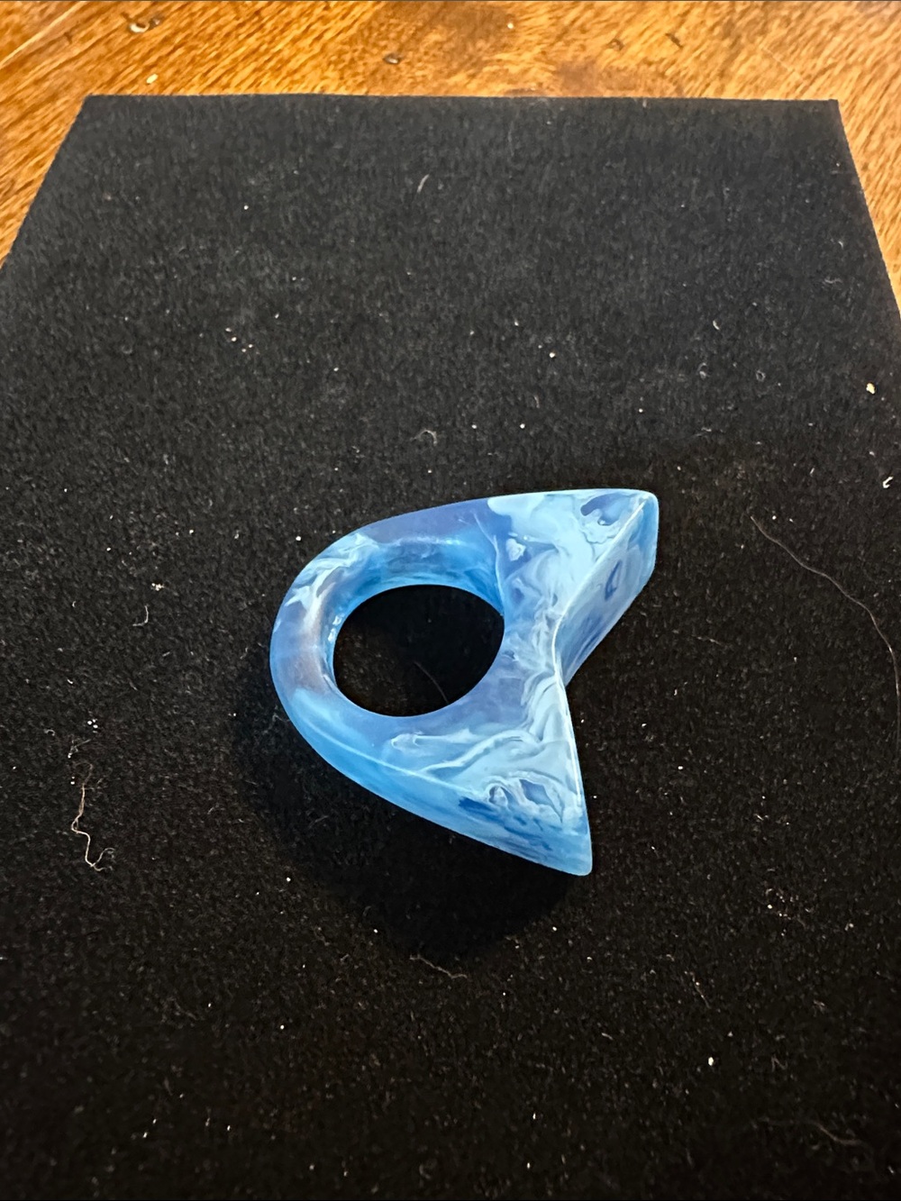 Dinosaur Designs Blue Marbled Resin Statement Ring
